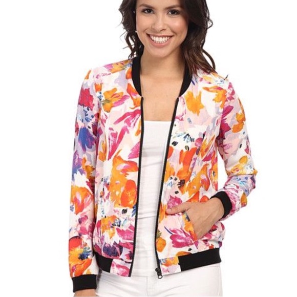 NYDJ Womens Floral Print Bomber - Picture 3 of 8